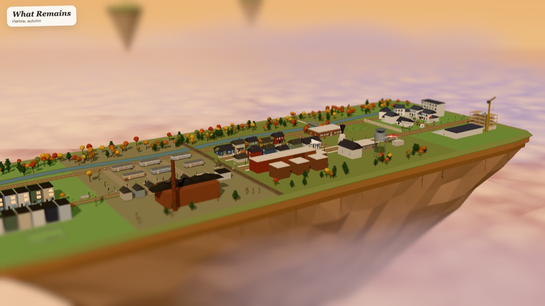 What Remains: the town's mill, houses and rail yard in autumn