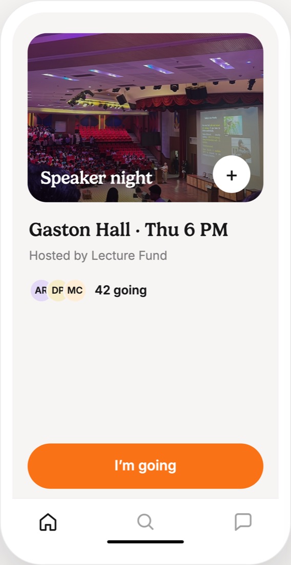 Ligo app mockup: an event page
