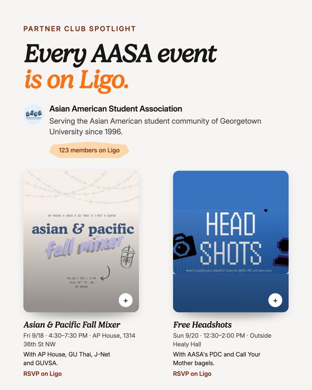 Partner club spotlight: Every AASA event is on Ligo