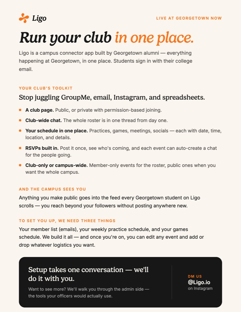 Club flyer: Run your club in one place.